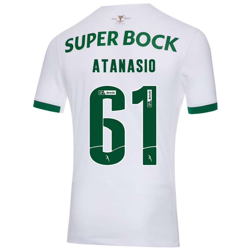 Kandiny Heren Atanásio #61 Wit Groen Uitshirt Uittenue 2024/25 T-Shirt