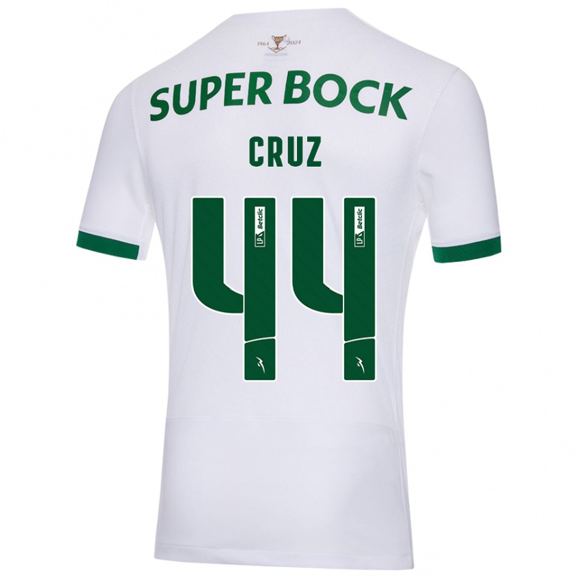 Kandiny Heren Marco Cruz #44 Wit Groen Uitshirt Uittenue 2024/25 T-Shirt