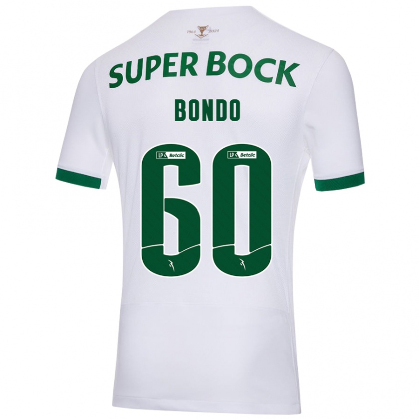 Kandiny Hombre Camiseta Pedro Bondo #60 Blanco Verde 2ª Equipación 2024/25 La Camisa