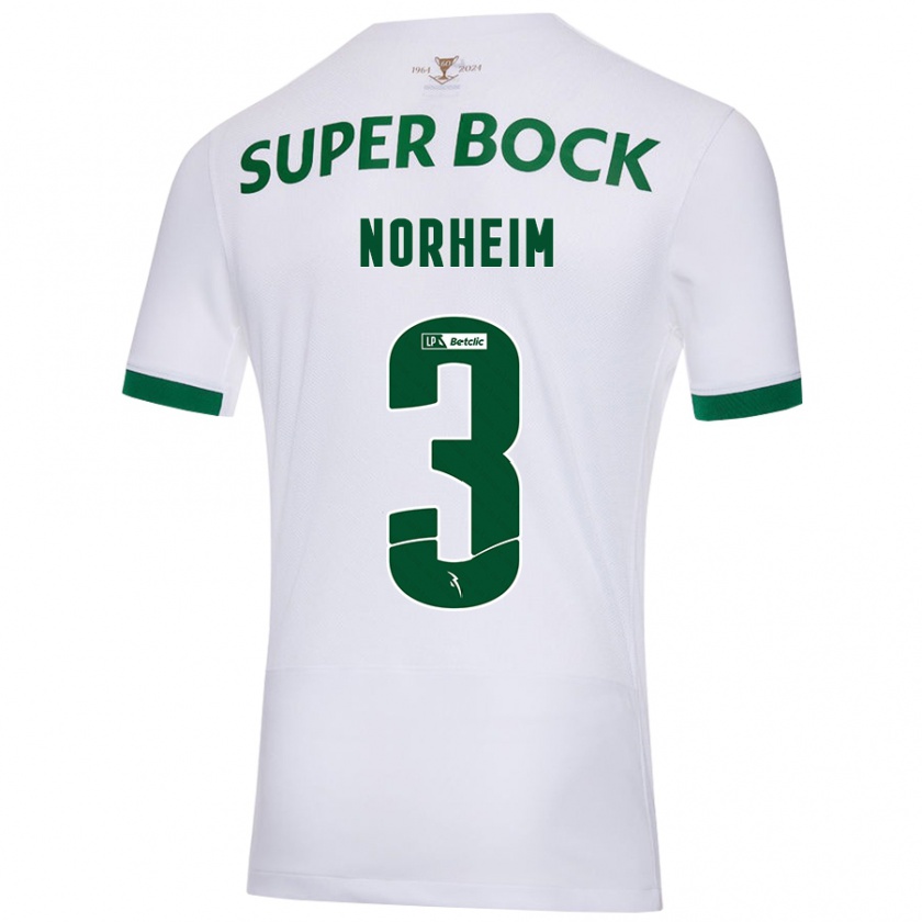 Kandiny Heren Andrea Norheim #3 Wit Groen Uitshirt Uittenue 2024/25 T-Shirt