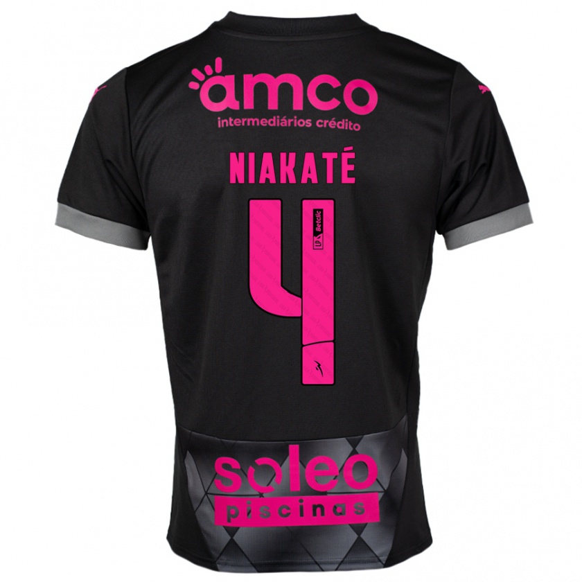 Kandiny Heren Sikou Niakaté #4 Zwart Roze Uitshirt Uittenue 2024/25 T-Shirt