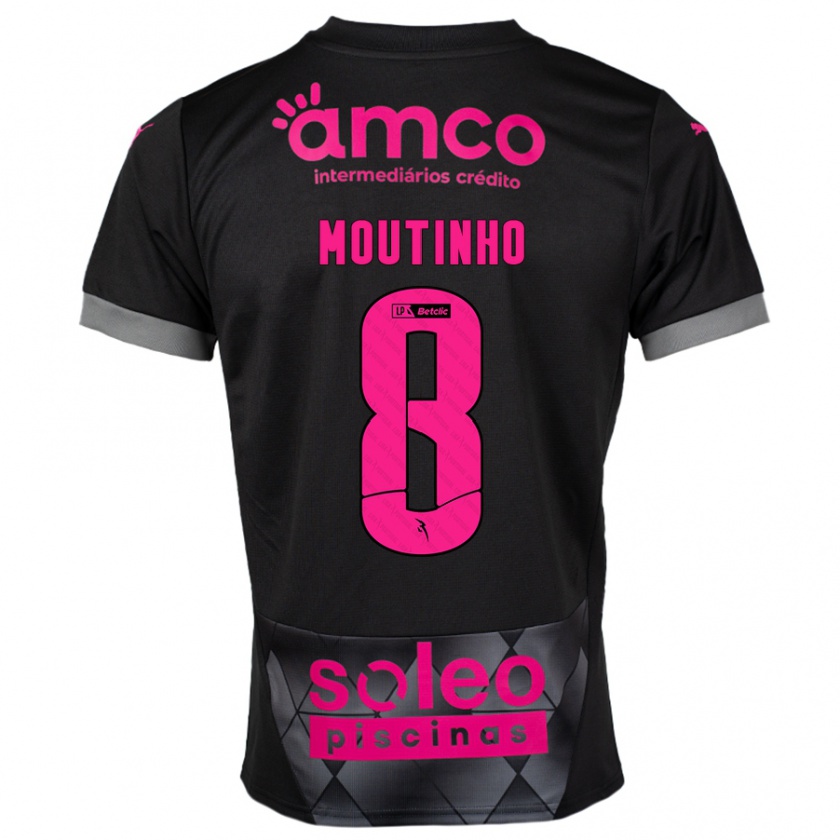 Kandiny Heren João Moutinho #8 Zwart Roze Uitshirt Uittenue 2024/25 T-Shirt