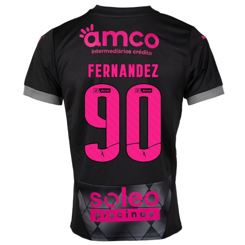 Kandiny Herren Roberto Fernández #90 Schwarz Rosa Auswärtstrikot Trikot 2024/25 T-Shirt Österreich