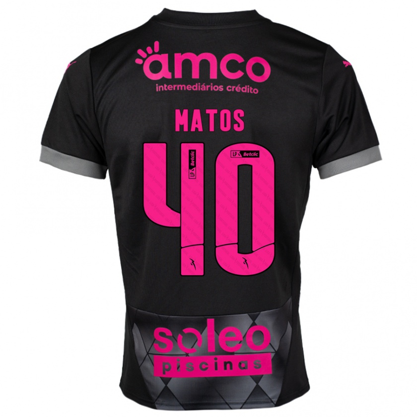 Kandiny Hombre Camiseta João Matos #40 Negro Rosa 2ª Equipación 2024/25 La Camisa