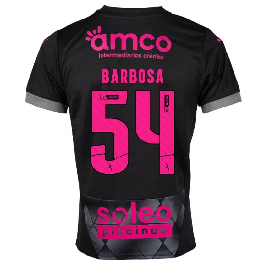 Kandiny Heren Guilherme Barbosa #54 Zwart Roze Uitshirt Uittenue 2024/25 T-Shirt