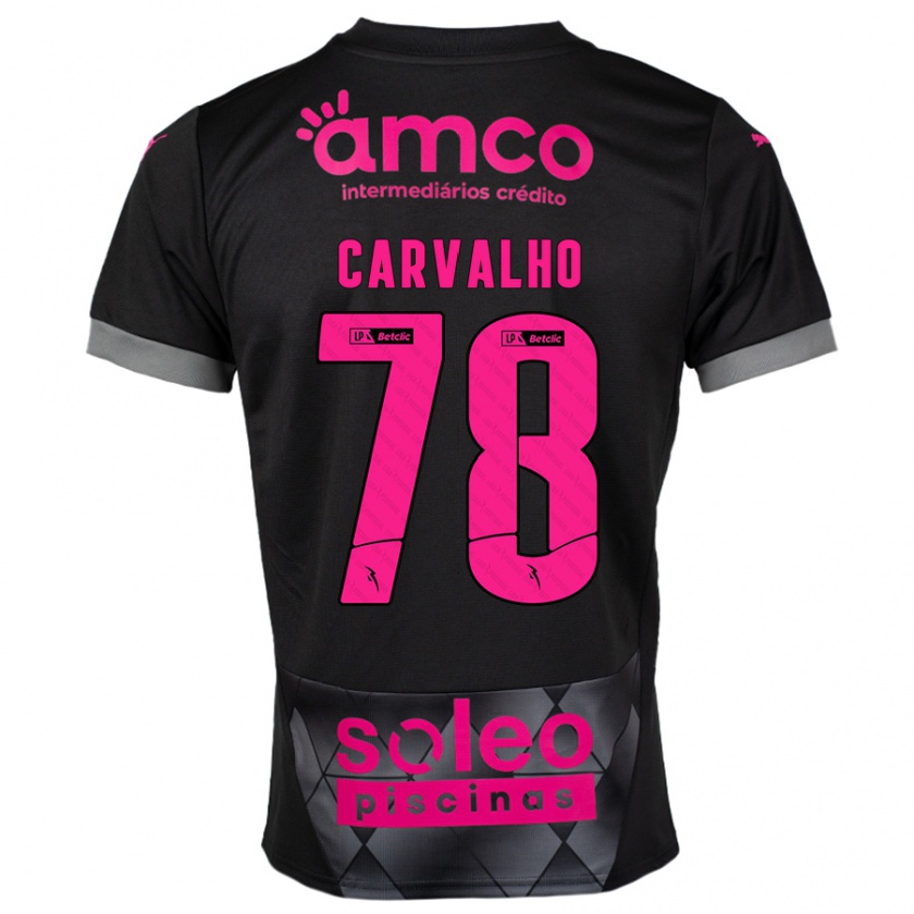 Kandiny Hombre Camiseta João Carvalho #78 Negro Rosa 2ª Equipación 2024/25 La Camisa