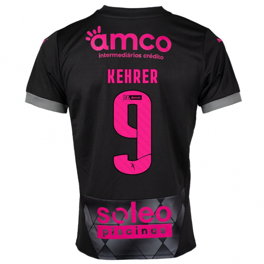 Kandiny Hombre Camiseta Caroline Kehrer #9 Negro Rosa 2ª Equipación 2024/25 La Camisa