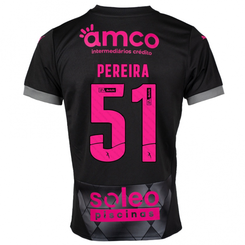 Kandiny Hombre Camiseta Evy Pereira #51 Negro Rosa 2ª Equipación 2024/25 La Camisa