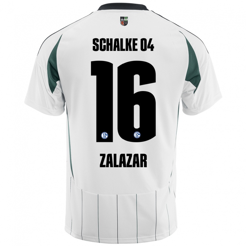 Kandiny Uomo Maglia Mauro Zalazar #16 Bianco Verde Kit Gara Away 2024/25 Maglietta