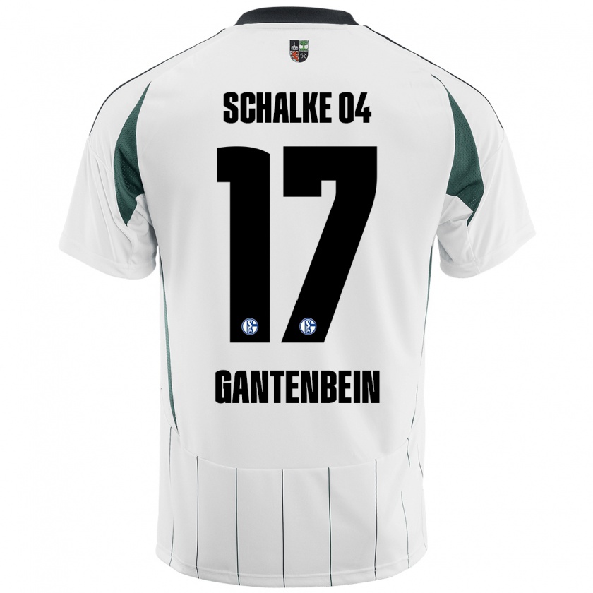 Kandiny Heren Adrian Gantenbein #17 Wit Groen Uitshirt Uittenue 2024/25 T-Shirt