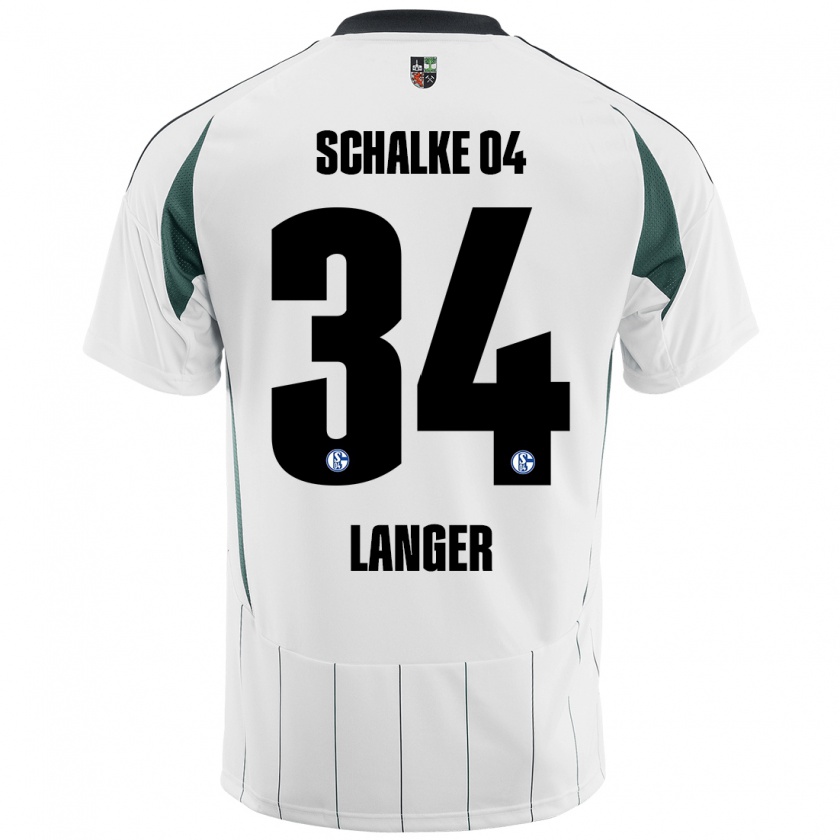 Kandiny Uomo Maglia Michael Langer #34 Bianco Verde Kit Gara Away 2024/25 Maglietta