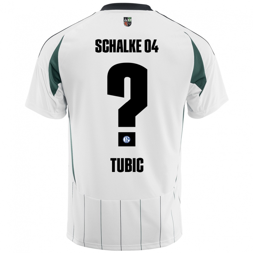 Kandiny Hombre Camiseta Malik Tubic #0 Blanco Verde 2ª Equipación 2024/25 La Camisa