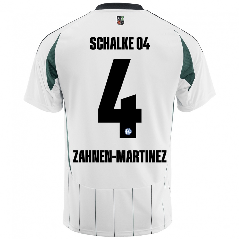 Kandiny Hombre Camiseta Pablo Zahnen-Martinez #4 Blanco Verde 2ª Equipación 2024/25 La Camisa