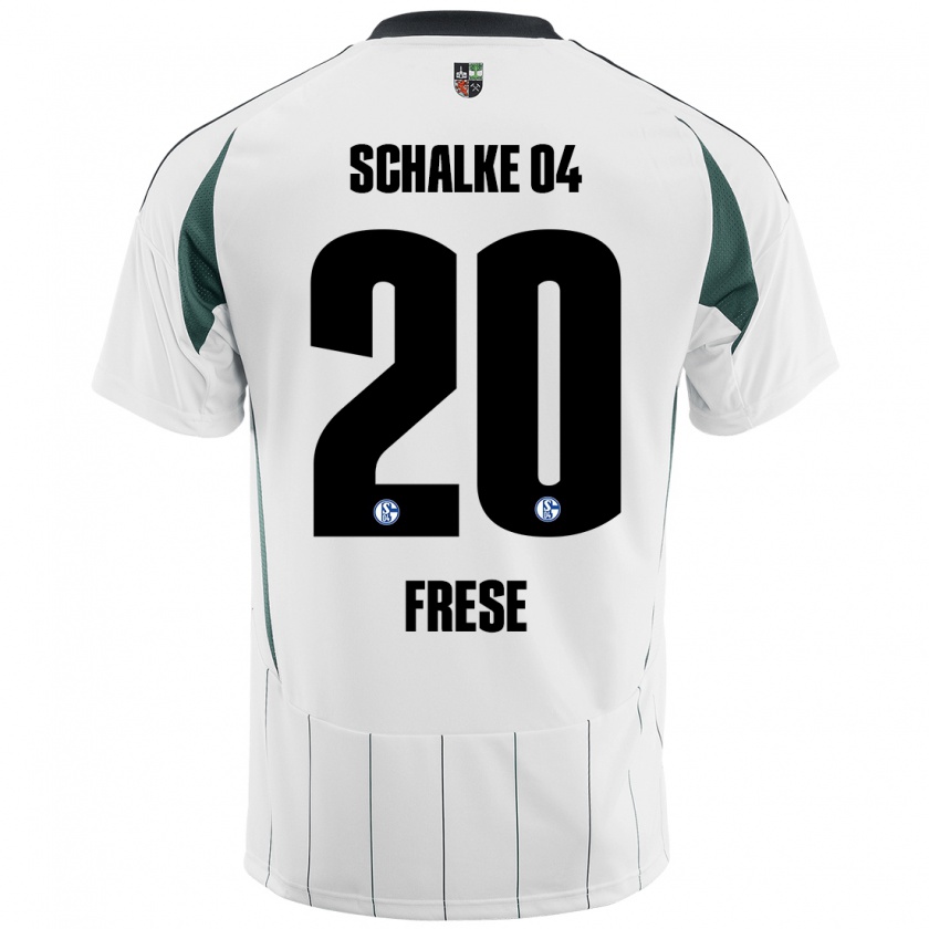 Kandiny Uomo Maglia Niklas Frese #20 Bianco Verde Kit Gara Away 2024/25 Maglietta