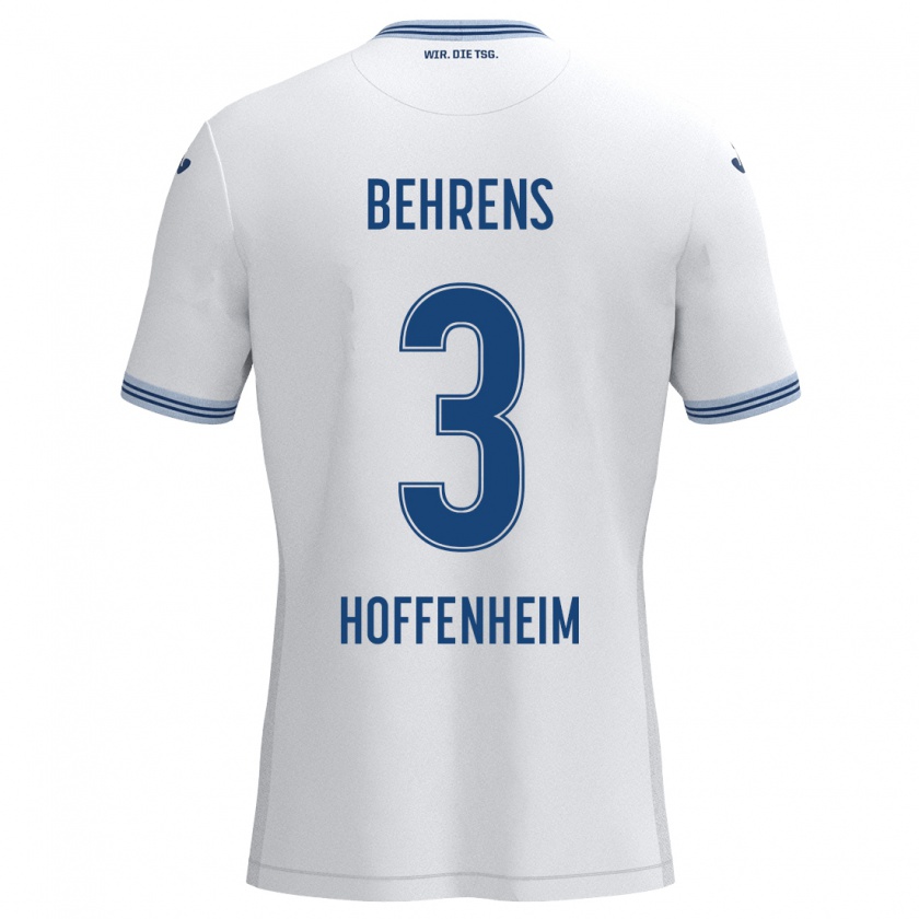 Kandiny Herren Hennes Behrens #3 Weiß Blau Auswärtstrikot Trikot 2024/25 T-Shirt Österreich