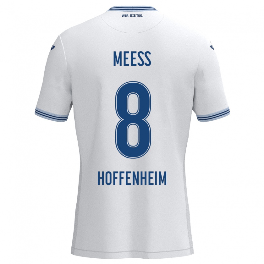 Kandiny Uomo Maglia Jakob Meeß #8 Bianco Blu Kit Gara Away 2024/25 Maglietta