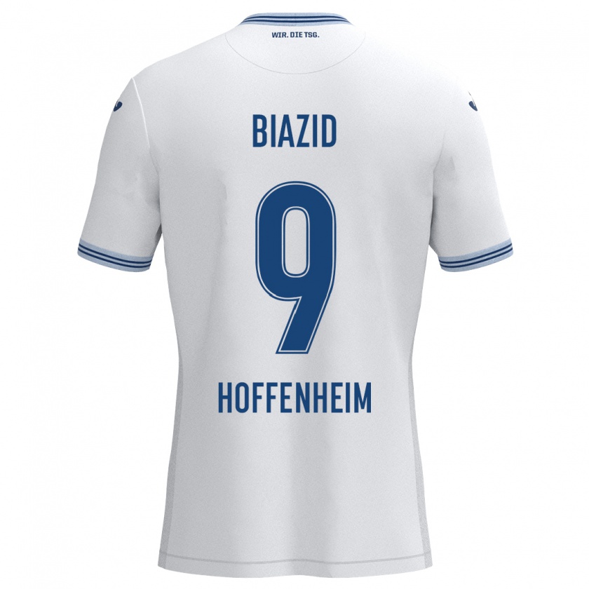 Kandiny Herren Zain Biazid #9 Weiß Blau Auswärtstrikot Trikot 2024/25 T-Shirt Österreich