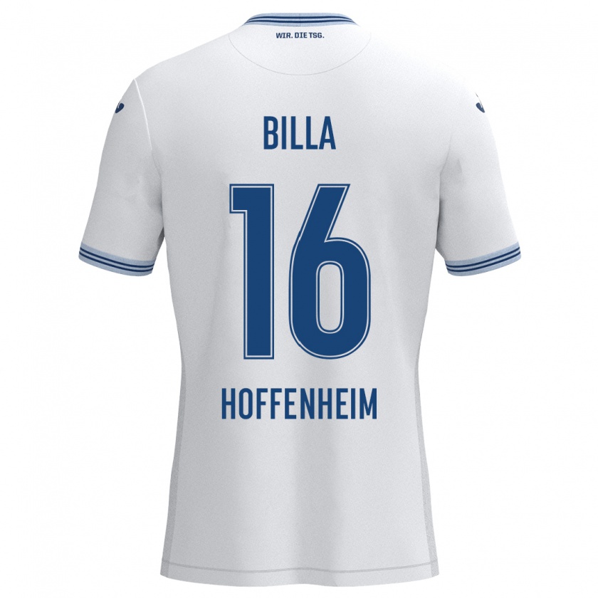 Kandiny Hombre Camiseta Nicole Billa #16 Blanco Azul 2ª Equipación 2024/25 La Camisa México