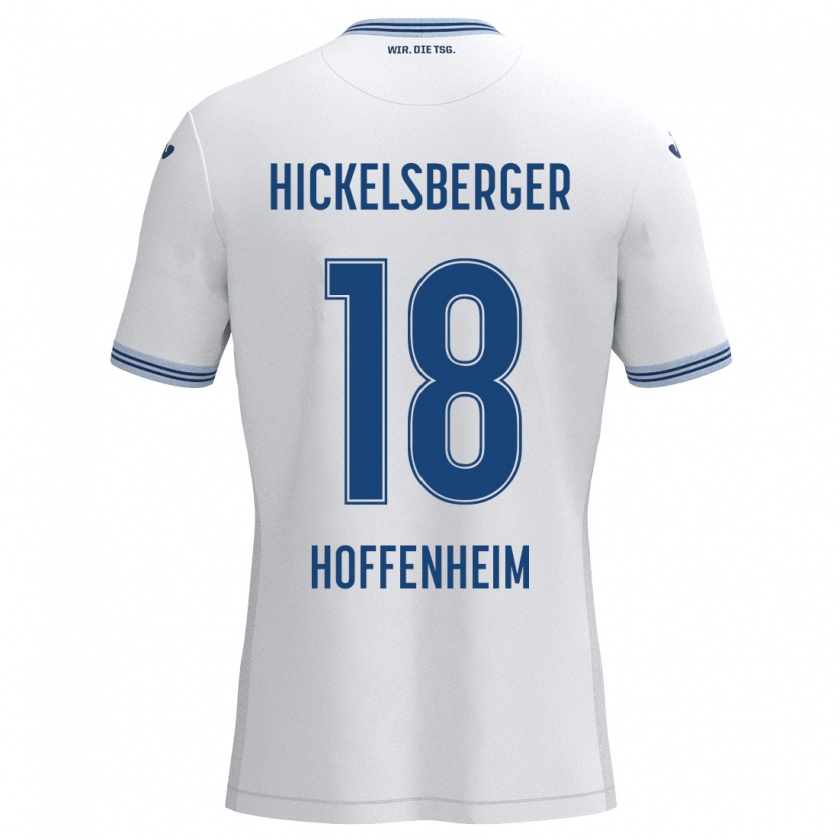 KandinyメンズJulia Hickelsberger#18ホワイト ブルーアウェイシャツ2024/25ジャージーユニフォーム