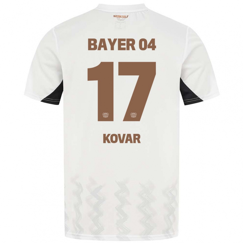 Kandiny Hombre Camiseta Matej Kovar #17 Blanco Negro 2ª Equipación 2024/25 La Camisa México