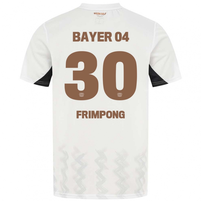 Kandiny Heren Jeremie Frimpong #30 Wit Zwart Uitshirt Uittenue 2024/25 T-Shirt