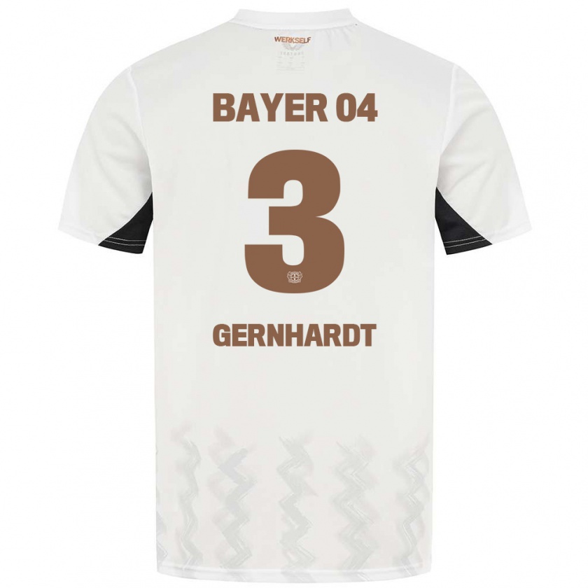 Kandiny Hombre Camiseta Nils Gernhardt #3 Blanco Negro 2ª Equipación 2024/25 La Camisa