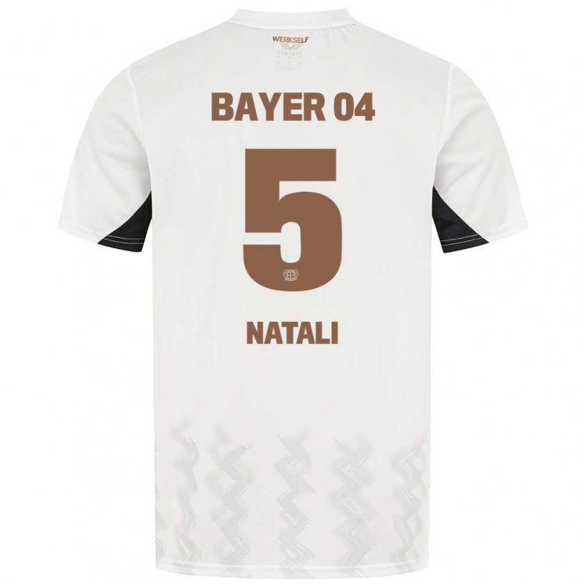 Kandiny Uomo Maglia Andrea Natali #5 Bianco Nero Kit Gara Away 2024/25 Maglietta