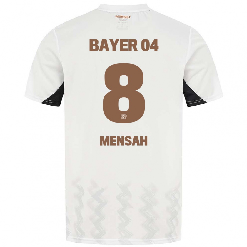 Kandiny Hombre Camiseta Naba Mensah #8 Blanco Negro 2ª Equipación 2024/25 La Camisa México