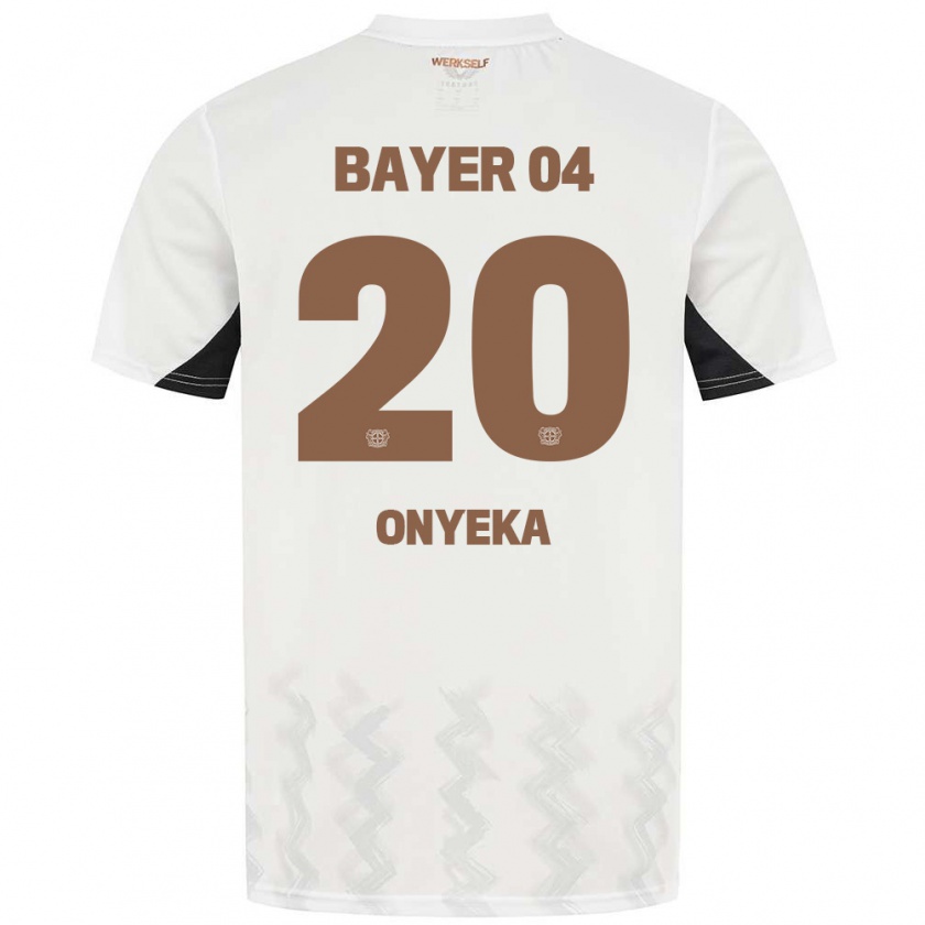 Kandiny Hombre Camiseta Francis Onyeka #20 Blanco Negro 2ª Equipación 2024/25 La Camisa