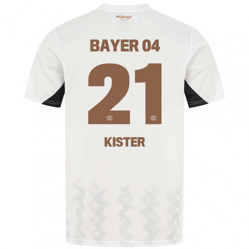 Kandiny Uomo Maglia Akim Kister #21 Bianco Nero Kit Gara Away 2024/25 Maglietta