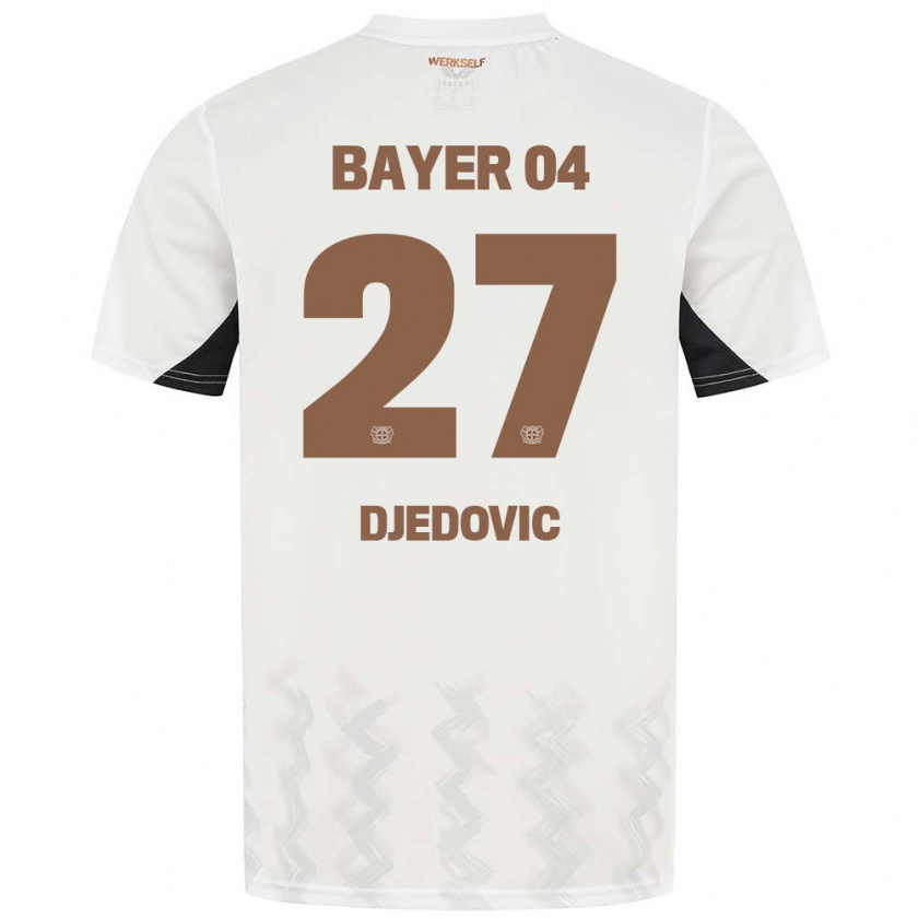 Kandiny Heren Seldin Djedovic #27 Wit Zwart Uitshirt Uittenue 2024/25 T-Shirt