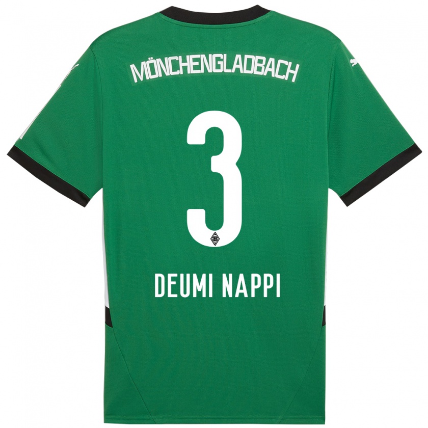 Kandiny Uomo Maglia Dimitrie Deumi Nappi #3 Verde Bianco Kit Gara Away 2024/25 Maglietta