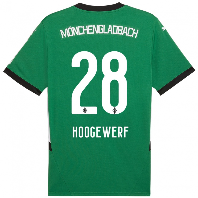 Kandiny Heren Dillon Hoogewerf #28 Groen Wit Uitshirt Uittenue 2024/25 T-Shirt