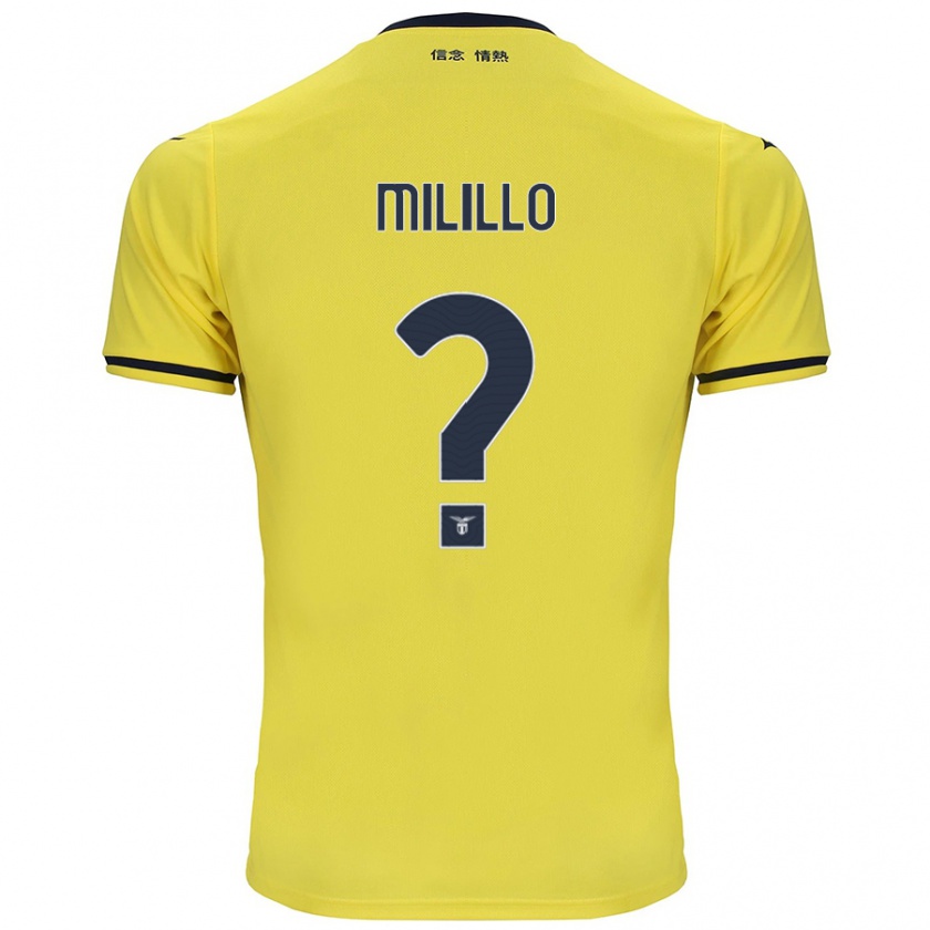 Kandiny Uomo Maglia Flavio Milillo #0 Giallo Kit Gara Away 2024/25 Maglietta