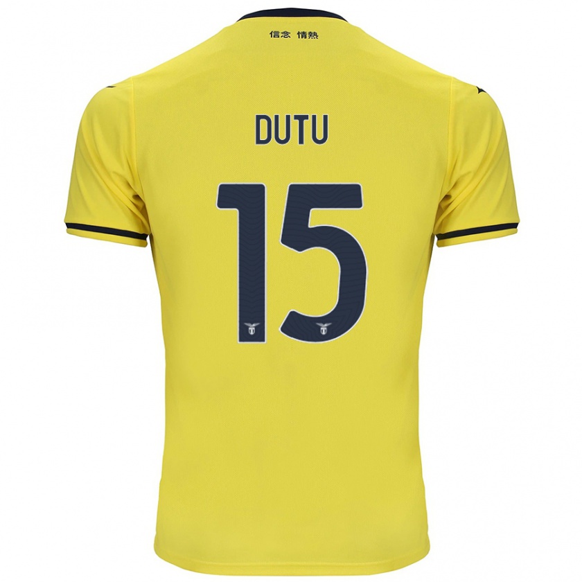 Kandiny Heren Matteo Dutu #15 Geel Uitshirt Uittenue 2024/25 T-Shirt