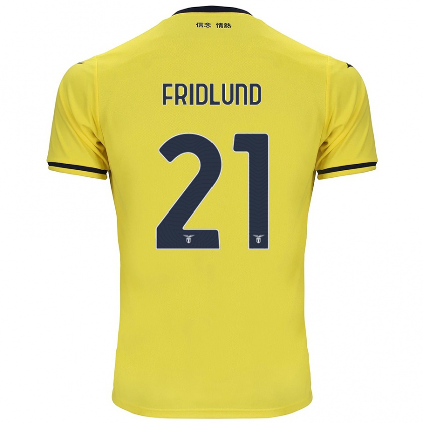 Kandiny Uomo Maglia Johanne Fridlund #21 Giallo Kit Gara Away 2024/25 Maglietta