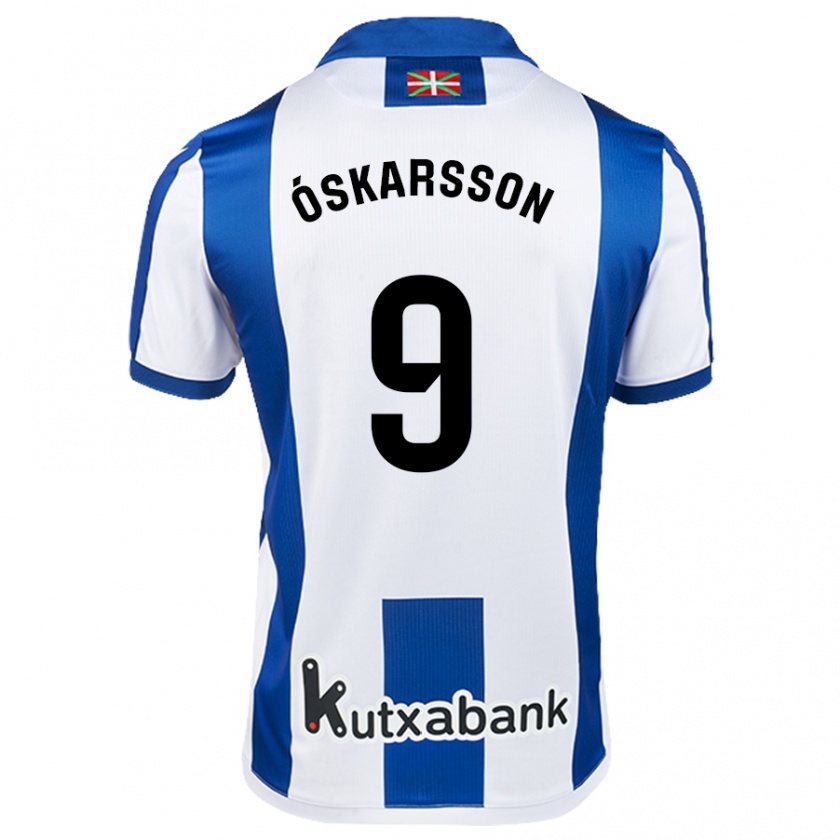 Kandiny Heren Orri Óskarsson #9 Wit Hemelsblauw Thuisshirt Thuistenue 2024/25 T-Shirt