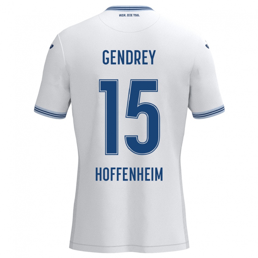 Kandiny Heren Valentin Gendrey #15 Wit Zwart Uitshirt Uittenue 2024/25 T-Shirt