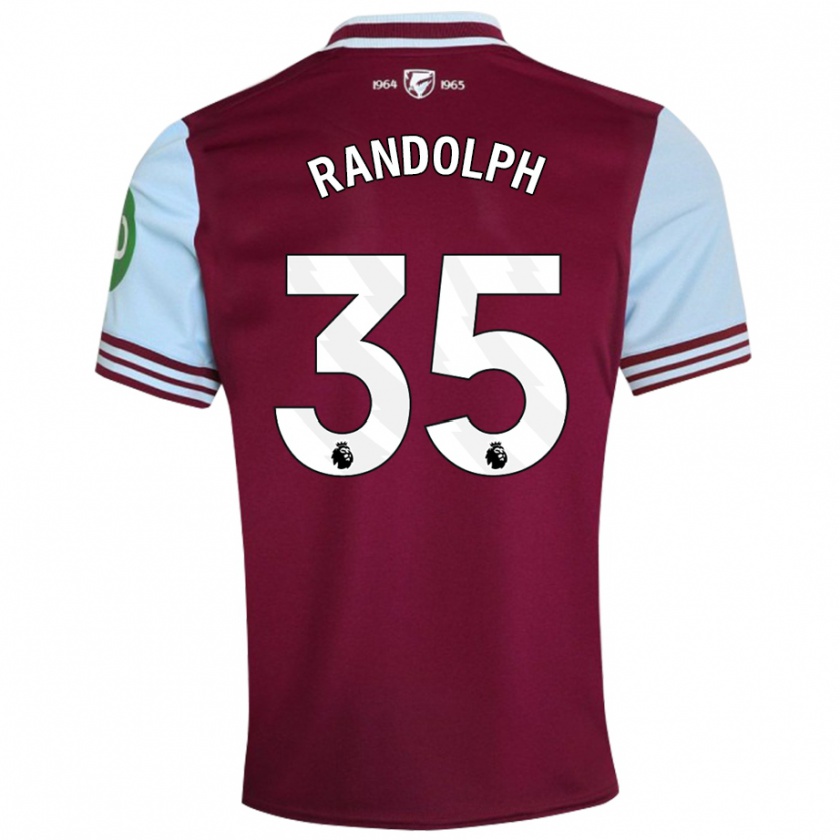 Kandiny Dames Darren Randolph #35 Donkerrood Thuisshirt Thuistenue 2024/25 T-Shirt