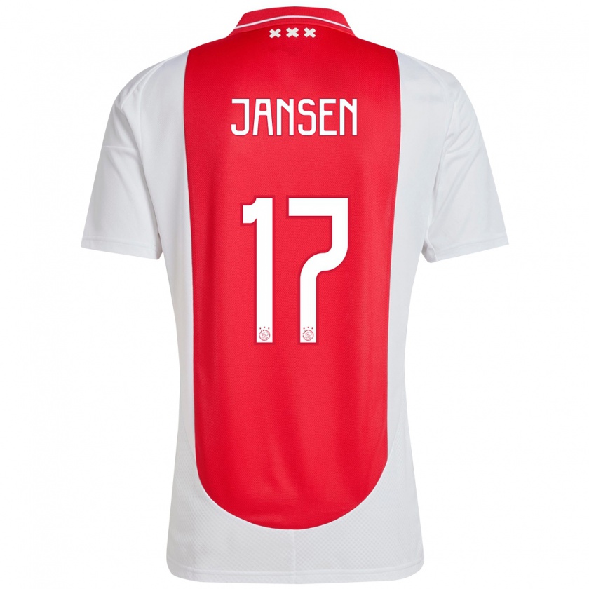 Kandiny Donna Maglia Bente Jansen #17 Rosso Bianco Kit Gara Home 2024/25 Maglietta