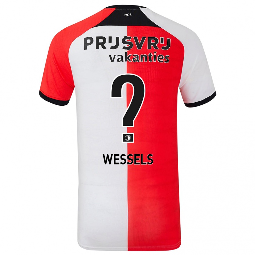 Kandiny Donna Maglia Tijme Wessels #0 Rosso Bianco Kit Gara Home 2024/25 Maglietta