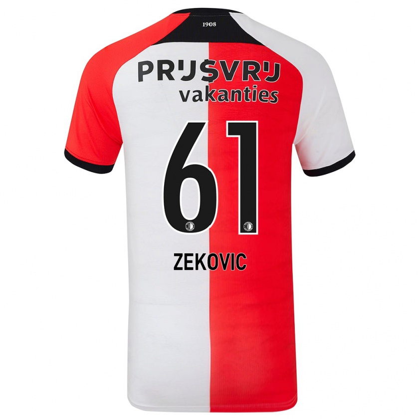 Kandiny Dames Aleks Zekovic #61 Rood Wit Thuisshirt Thuistenue 2024/25 T-Shirt