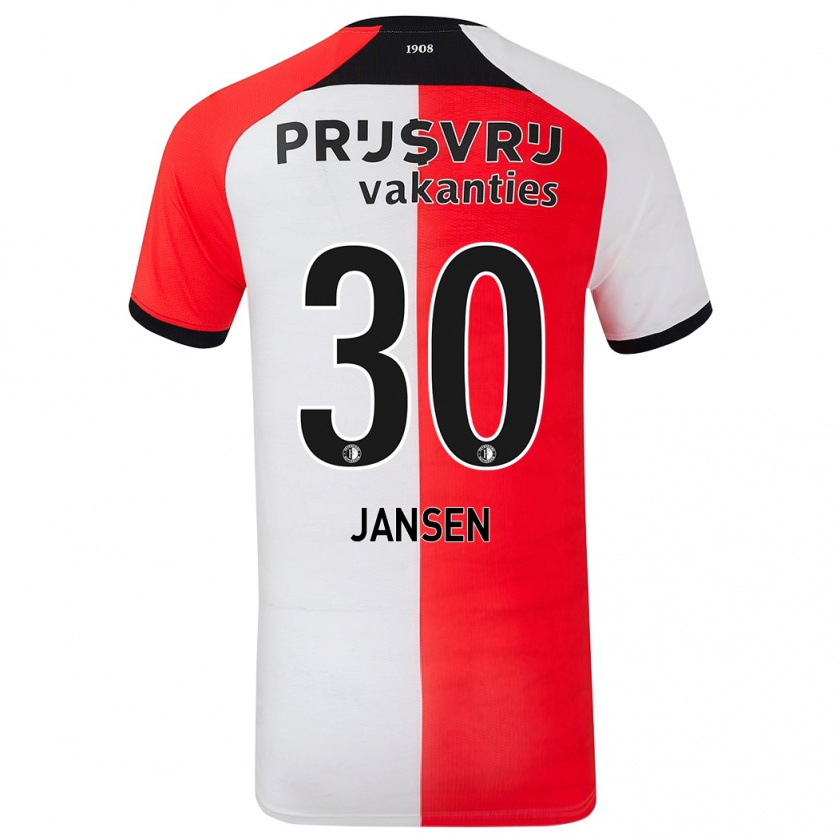 Kandiny Dames Thijs Jansen #30 Rood Wit Thuisshirt Thuistenue 2024/25 T-Shirt