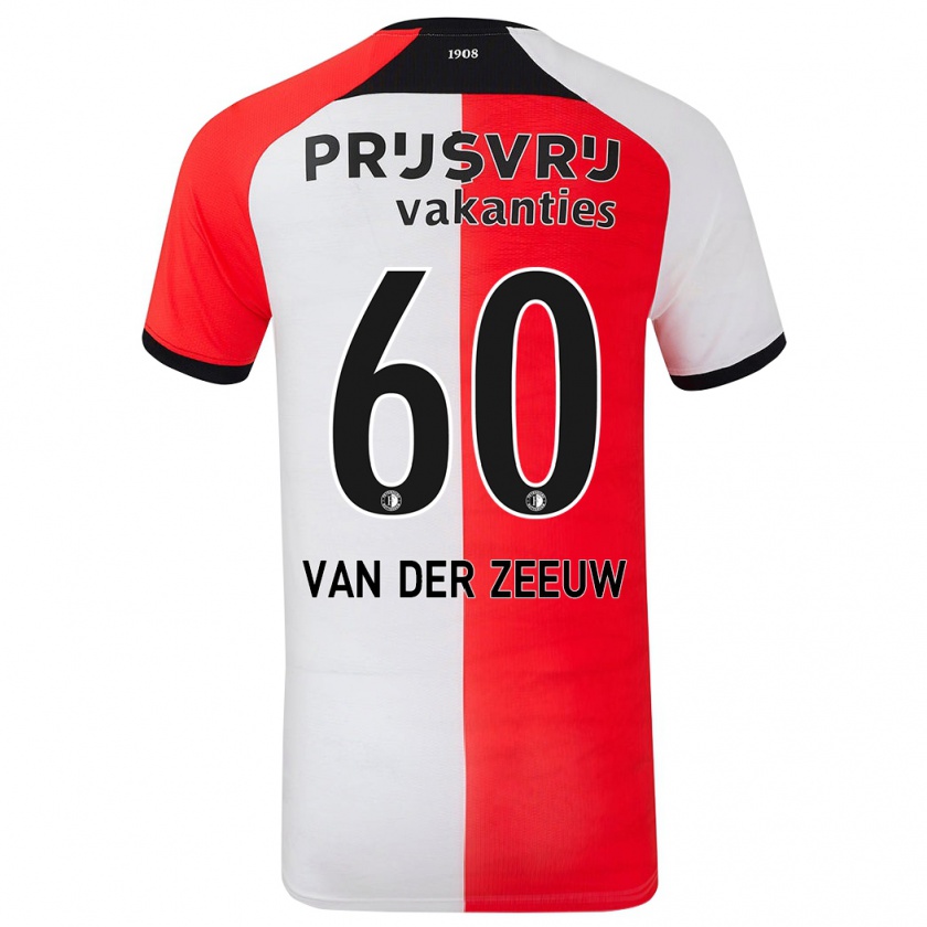 Kandiny Donna Maglia Twan Van Der Zeeuw #60 Rosso Bianco Kit Gara Home 2024/25 Maglietta