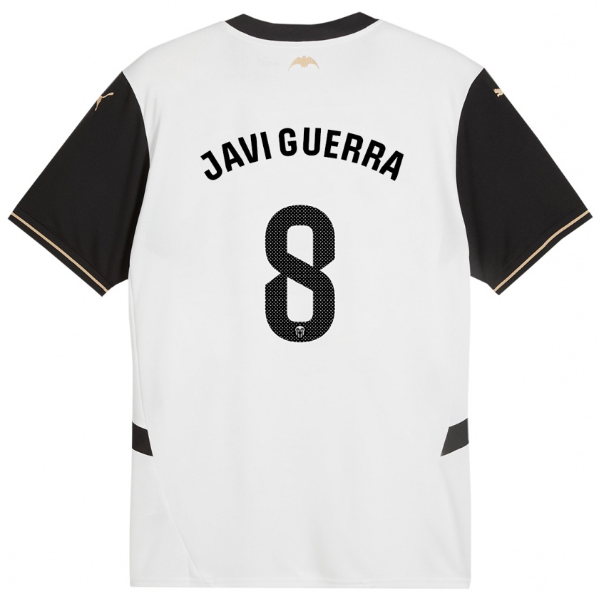 Kandiny Mujer Camiseta Javi Guerra #8 Blanco Negro 1ª Equipación 2024/25 La Camisa