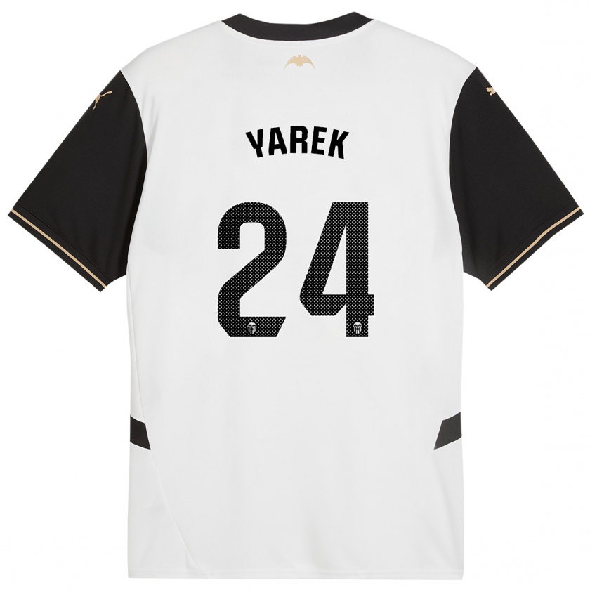 Kandiny Mujer Camiseta Yarek Gasiorowski #24 Blanco Negro 1ª Equipación 2024/25 La Camisa