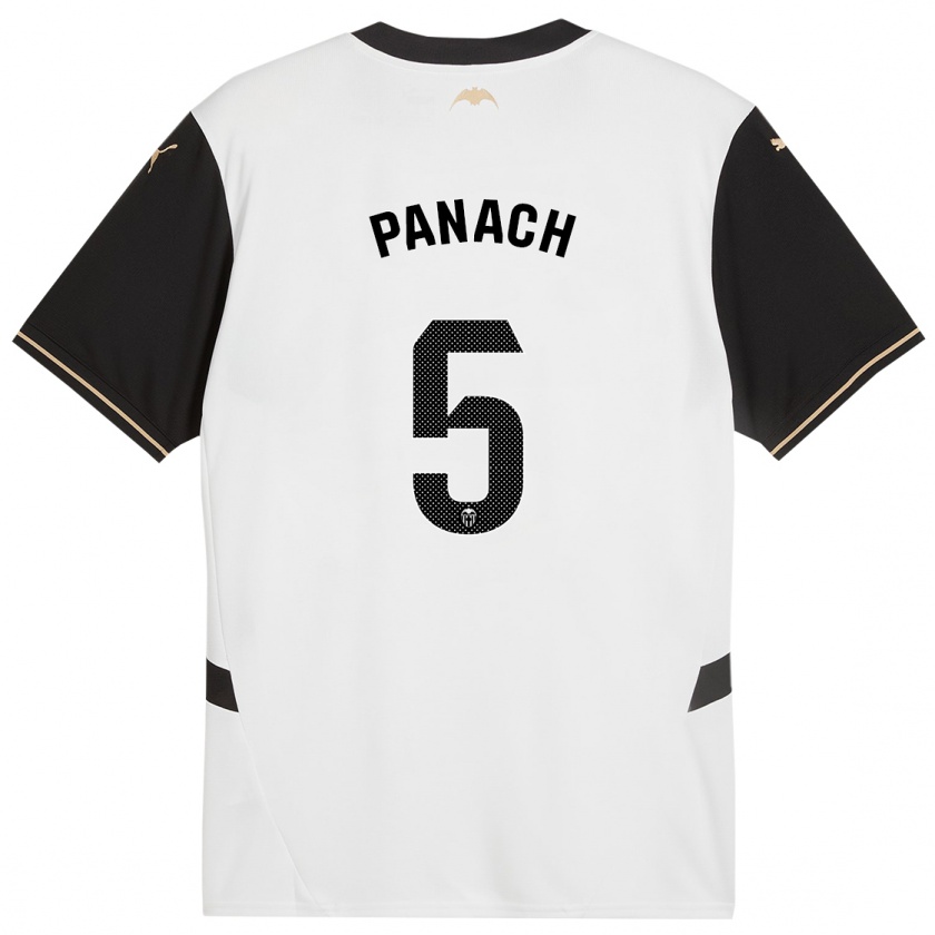 KandinyレディースAlejandro Panach#5白 黒ホームシャツ2024/25ジャージーユニフォーム