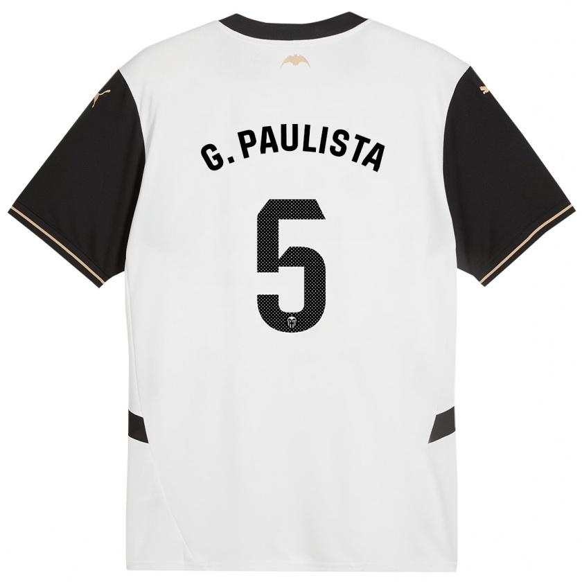 Kandiny Donna Maglia Gabriel Paulista #5 Bianco Nero Kit Gara Home 2024/25 Maglietta