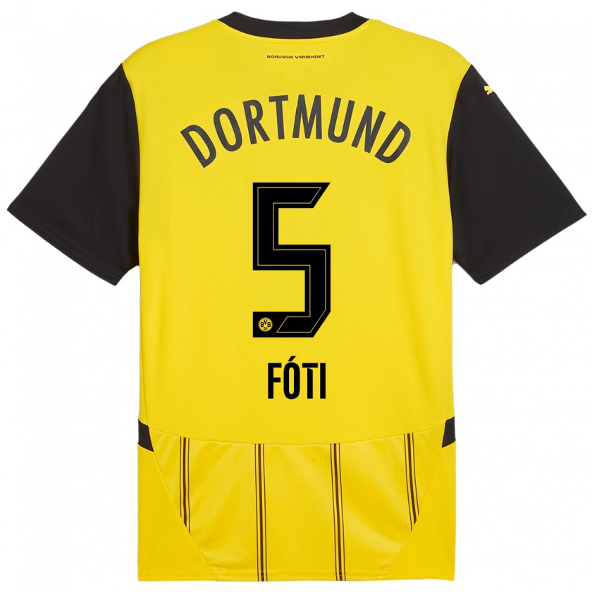 Kandiny Donna Maglia António Fóti #5 Giallo Nero Kit Gara Home 2024/25 Maglietta