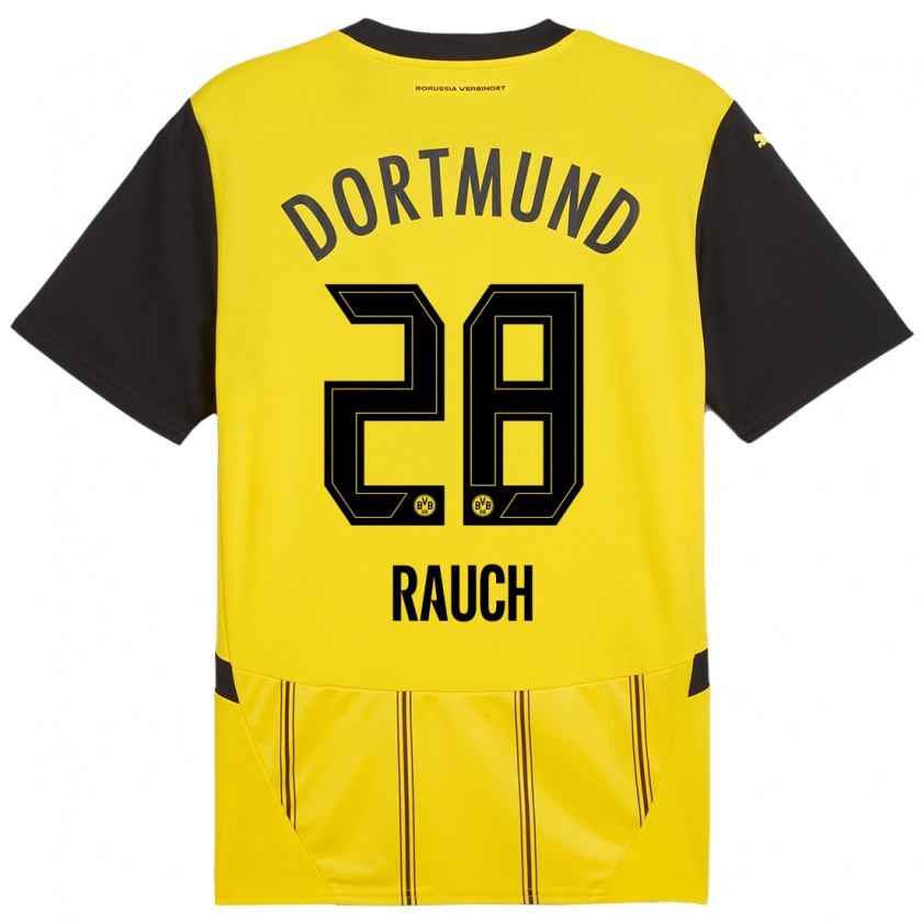 Kandiny Mujer Camiseta Julius Fynn Rauch #28 Amarillo Negro 1ª Equipación 2024/25 La Camisa